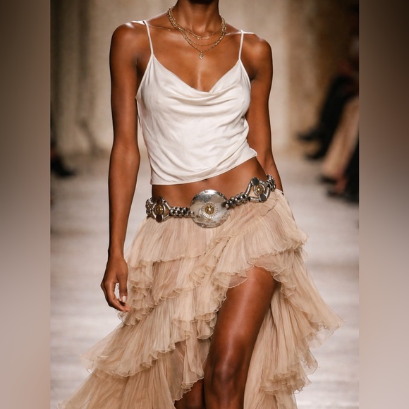 Vintage Accessories - Vintage Statement Metal Medallion Belt | Sculptural Mixed Metal Waist Belt